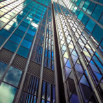 A vertical image of a skyscraper